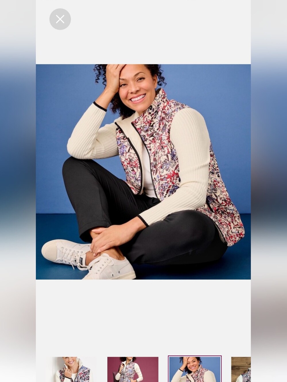 Talbots Quilted Mixed-Media Floral Jacket - Picture 2 of 8